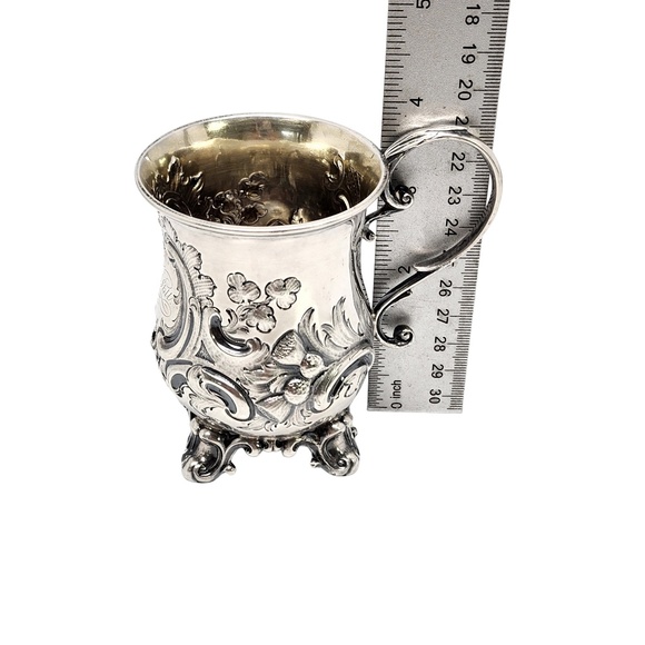 Antique George Angell London Sterling Silver Footed Cup with Monogram #13789 - Picture 11 of 11